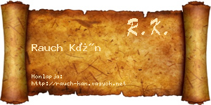 Rauch Kán névjegykártya